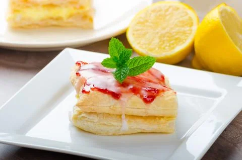 Cake from flaky pastry Stock Photos