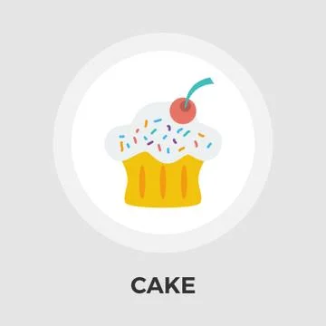 Cake flat icon Stock Illustration