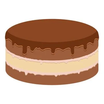 Cake food flat icon vector illustration Illustrazione stock