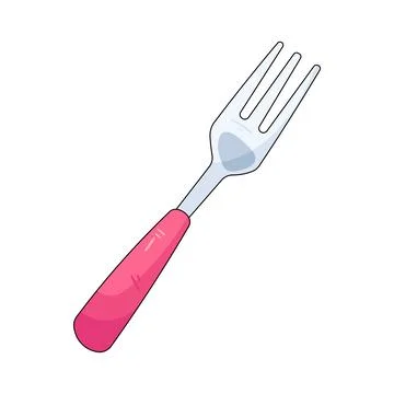 Cake fork with pink handle Illustration