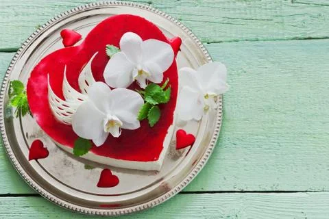 Cake in the form of heart Stock Photos