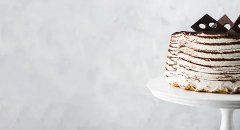 Cake frame with copy space. High quality photo Stock Photos