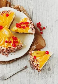 Cake with fruit Stock Photos