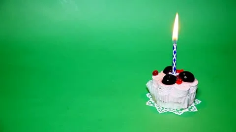 Cake on the green screen Stock Footage 10898342