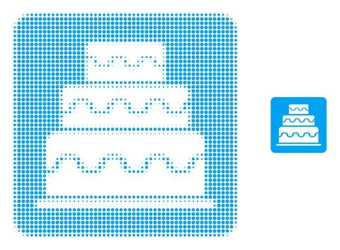 Cake Halftone Dot Icon Stock Illustration