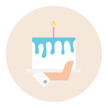 Cake in hand vector illustration Stock Illustration