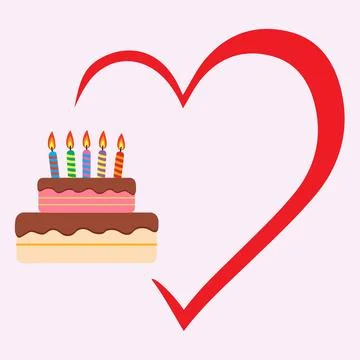Cake heart Stock Illustration