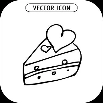 Cake with hearts Stock Illustration