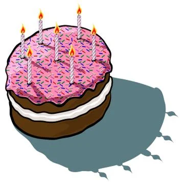 Cake Iced Birthday Illustrazione stock