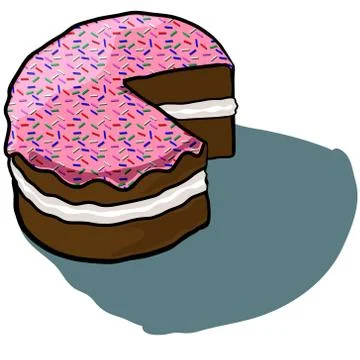 Cake Iced Cut Stock Illustration
