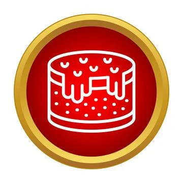 Cake with icing and sprinkles vector icon Ilustração Stock
