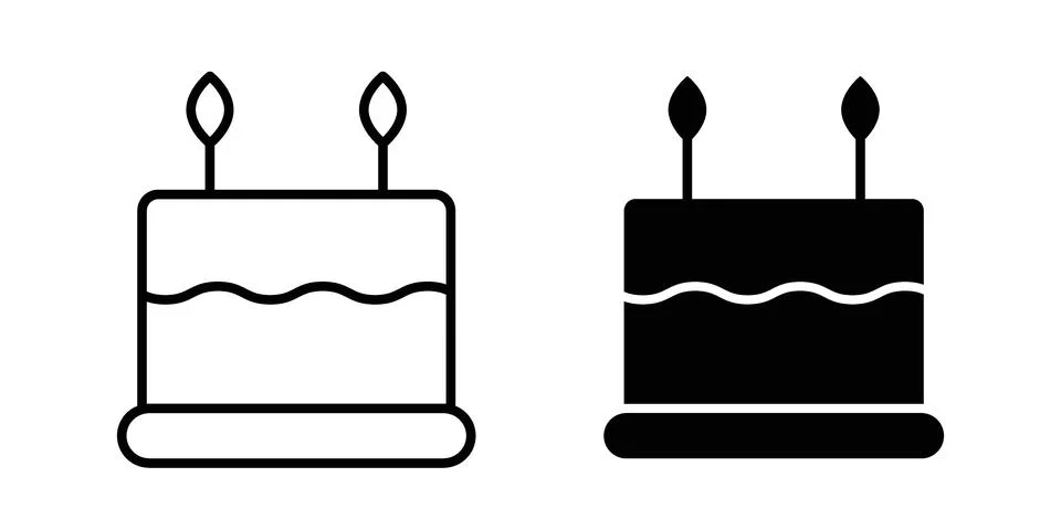 Cake icon black vector isolated on white Illustrazione stock