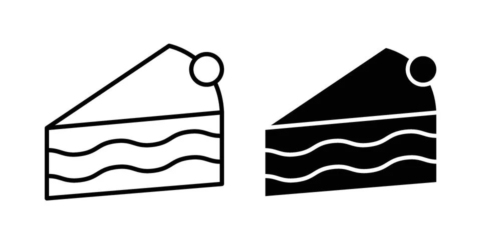 Cake icon design. Simple Vector illustrations.. Illustrazione stock
