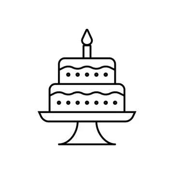 Cake icon element of bakery icon for mobile concept and web apps. Thin line c Stock Illustration