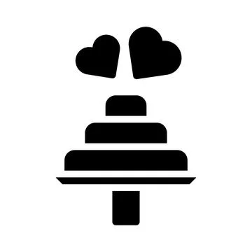 Cake icon gradient solid valentine illustration vector element and symbol p.. Stock Illustration