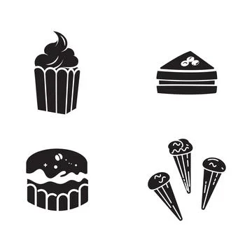 Cake icon illustration design template Stock Illustration