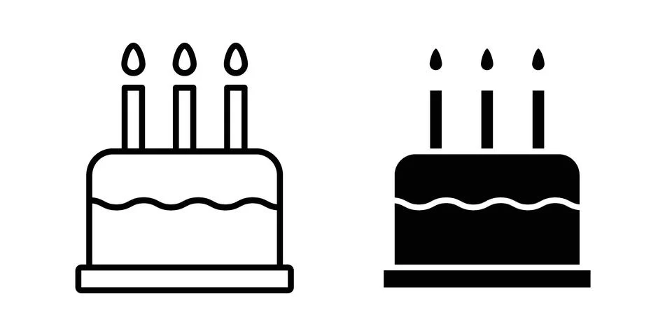 Cake icon illustration vector, icon set for apps Illustrazione stock
