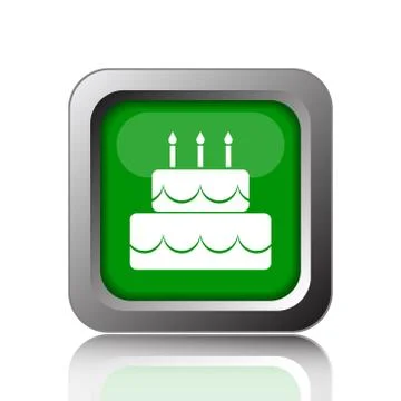 Cake icon. Internet button on black background.. Stock Illustration
