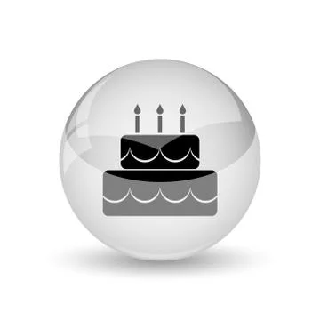 Cake icon. Internet button on white background. Stock Illustration