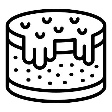 Cake icon outline vector. Cheese dessert Stock Illustration