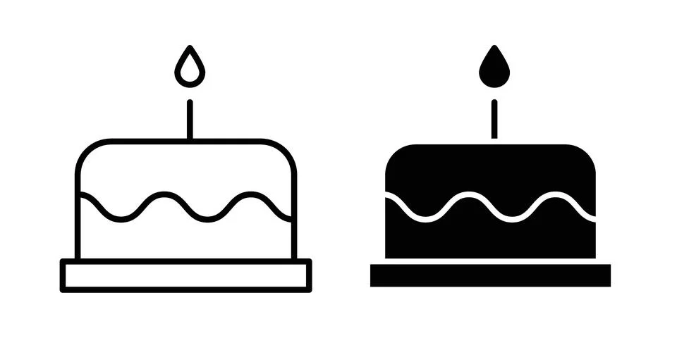 Cake icon set, collection of vector icons Illustrazione stock