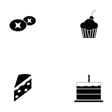 Cake icon set Illustrazione stock