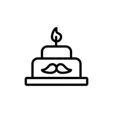 Cake icon. Simple line, outline vector elements of cultural activities icons for Stock Illustration