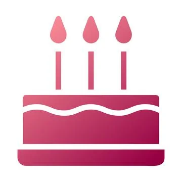 Cake icon solid gradient red colour mother day symbol illustration. Stock Illustration