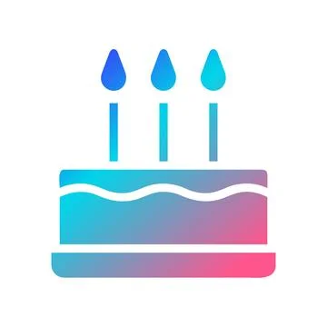 Cake icon solid gradient red purple blue colour mother day symbol illustratio 库存插图