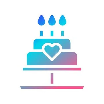 Cake icon solid gradient red purple blue colour mother day symbol illustratio 库存插图