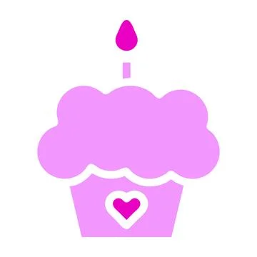Cake icon solid pink colour mother day symbol illustration. Illustrazione stock