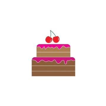 Cake icon vector  Birthday cake sign Stock Illustration