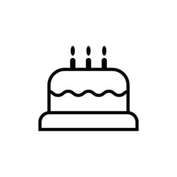 Cake icon vector  Birthday cake sign Stock Illustration