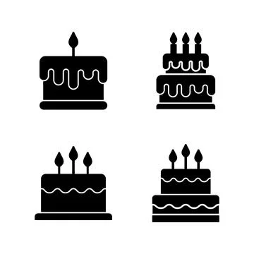 Cake icon vector. Cake sign and symbol. Birthday cake icon Illustrazione stock