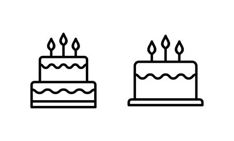 Cake icon vector. Cake sign and symbol. Birthday cake icon Stock Illustration