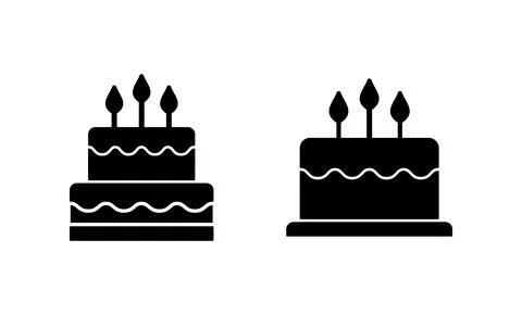 Cake icon vector. Cake sign and symbol. Birthday cake icon Stock Illustration
