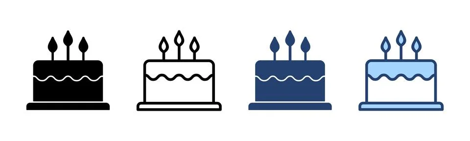 Cake icon vector. Cake sign and symbol. Birthday cake icon Stock Illustration