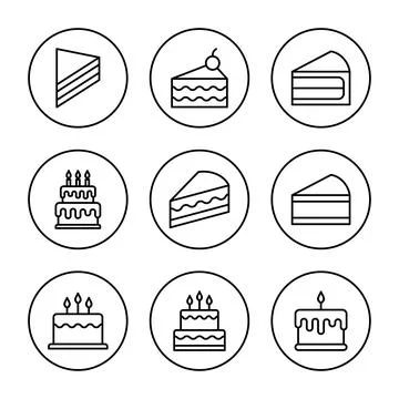Cake icon vector. Cake sign and symbol. Birthday cake icon Stock Illustration