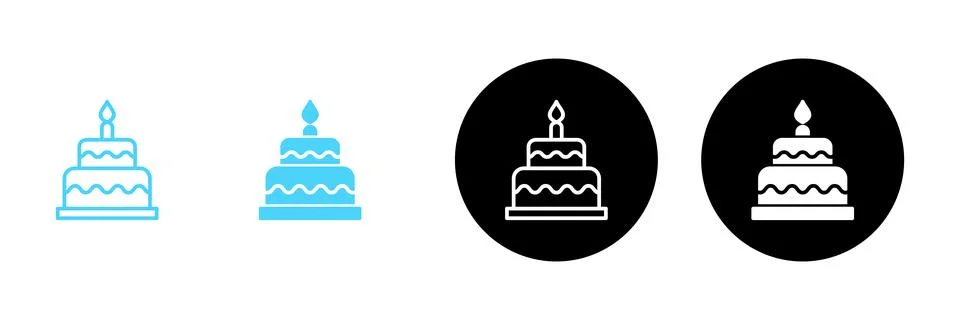 Cake icon vector. Cake sign and symbol. Birthday cake icon Illustrazione stock