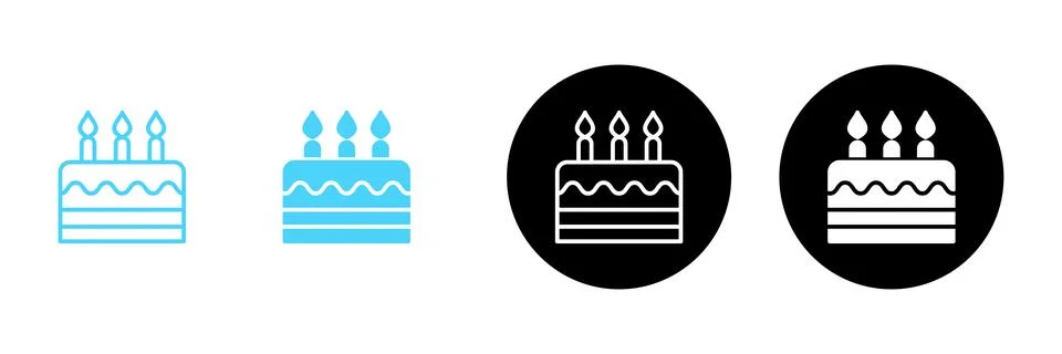 Cake icon vector. Cake sign and symbol. Birthday cake icon Stock Illustration