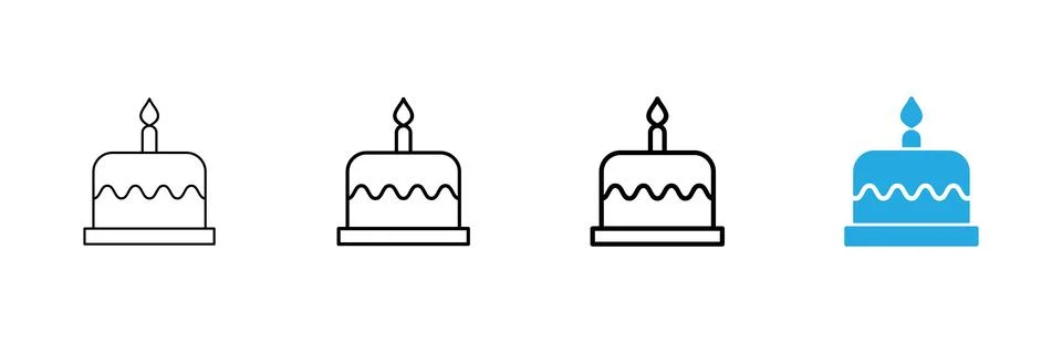 Cake icon vector. Cake sign and symbol. Birthday cake icon Stock Illustration