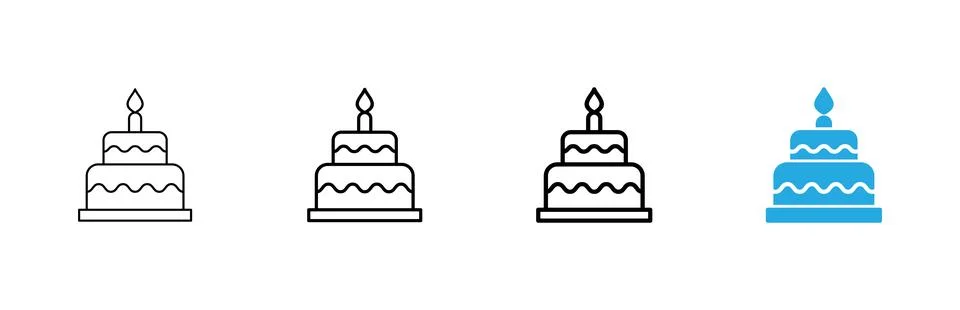 Cake icon vector. Cake sign and symbol. Birthday cake icon Stock Illustration