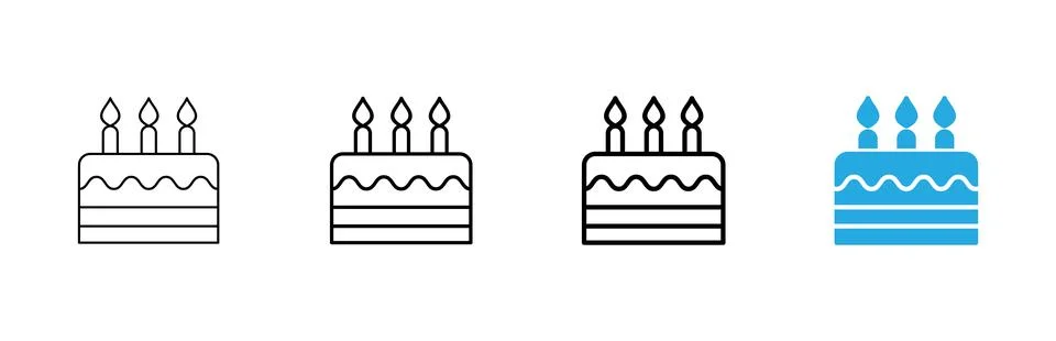 Cake icon vector. Cake sign and symbol. Birthday cake icon Ilustração Stock