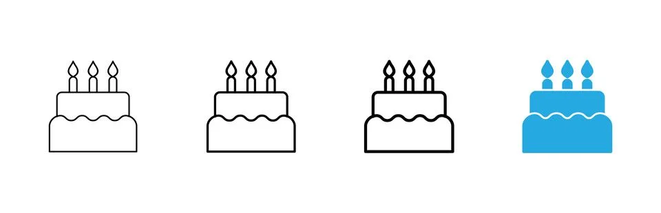 Cake icon vector. Cake sign and symbol. Birthday cake icon Stock Illustration