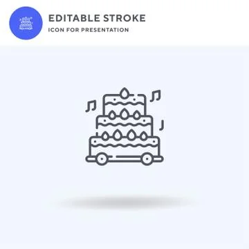 Cake icon vector, filled flat sign, solid pictogram isolated on white, logo i Illustrazione stock