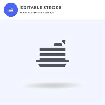 Cake icon vector, filled flat sign, solid pictogram isolated on white, logo Illustrazione stock