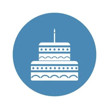 Cake Icon Vector flat design style Stock Illustration