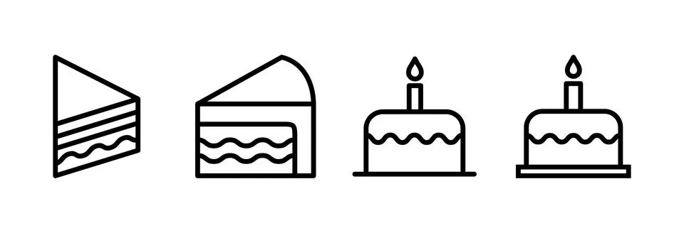 Cake icon vector illustration. Cake sign and symbol. Birthday cake icon Stock Illustration