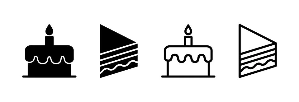 Cake icon vector illustration. Cake sign and symbol. Birthday cake icon Stock Illustration
