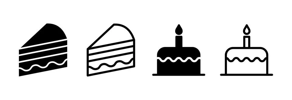 Cake icon vector illustration. Cake sign and symbol. Birthday cake icon 스톡 일러스트